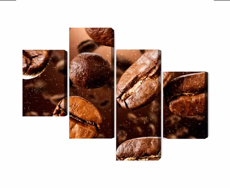 Canvastavla - Multipart Brown Coffee Beans