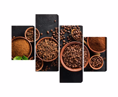 Canvastavla - Multipart Ground Coffee and Beans