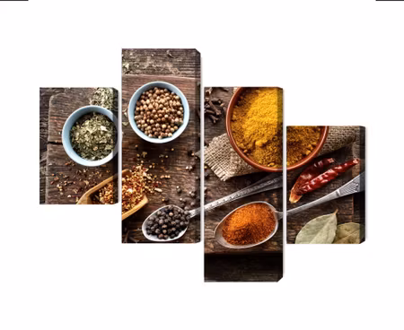 Canvastavla - Multipart Board with Various Spices