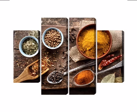 Canvastavla - Multipart Board with Various Spices