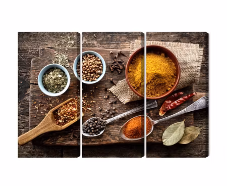 Canvastavla - Multipart Board with Various Spices