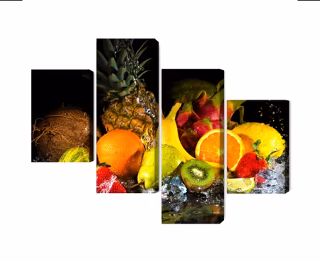 Canvastavla - Multipart Fruit with a Splash of