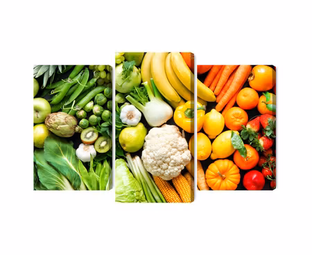 Canvastavla - Multipart Fruits and Vegetables in