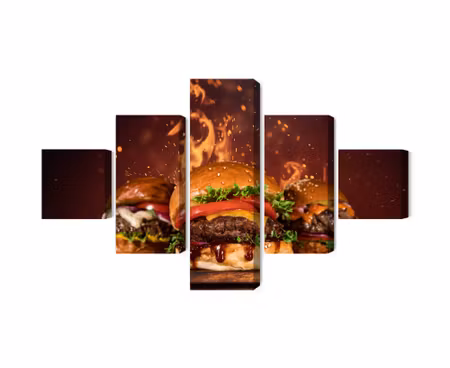 Canvastavla - Multipart Tasty Burgers