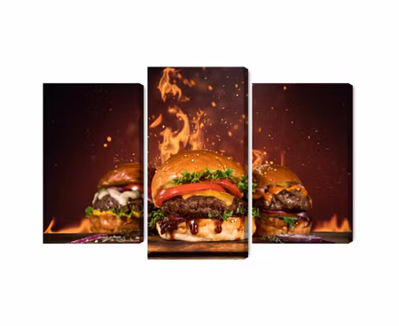 Canvastavla - Multipart Tasty Burgers
