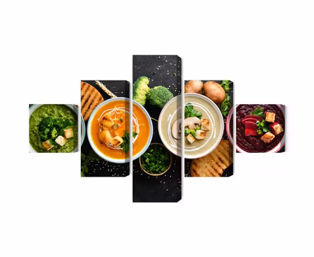 Canvastavla - Multipart Vegetable Cream Soups