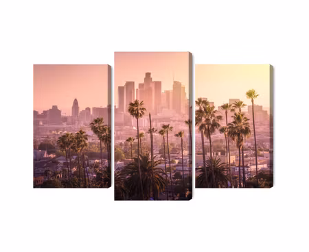 Canvastavla - Multipart Downtown Los Angeles At
