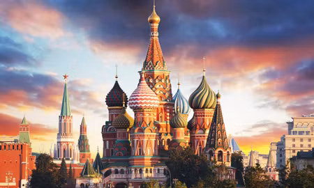 Canvastavla - Multipart Moscow View of the Red
