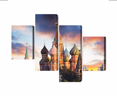 Canvastavla - Multipart Moscow View of the Red
