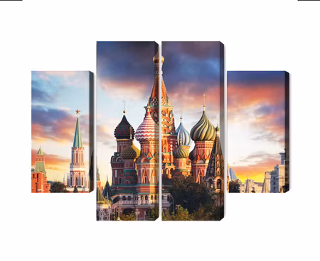 Canvastavla - Multipart Moscow View of the Red