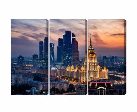 Canvastavla - Multipart Aerial View of the Moscow