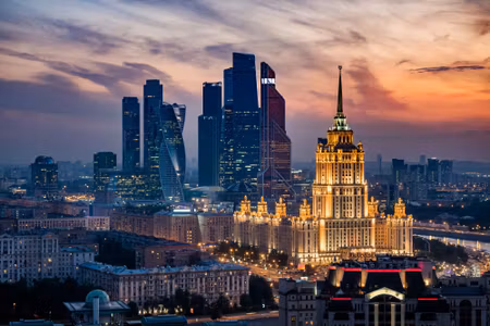 Canvastavla - Multipart Aerial View of the Moscow
