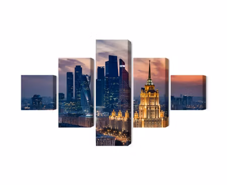 Canvastavla - Multipart Aerial View of the Moscow