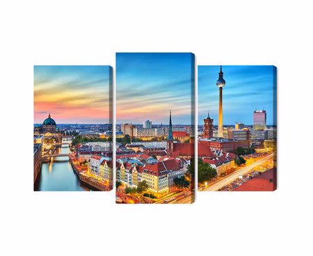 Canvastavla - Multipart Colorful Sky and Berlin