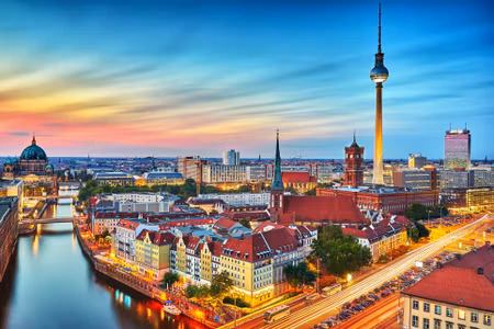 Canvastavla - Multipart Colorful Sky and Berlin