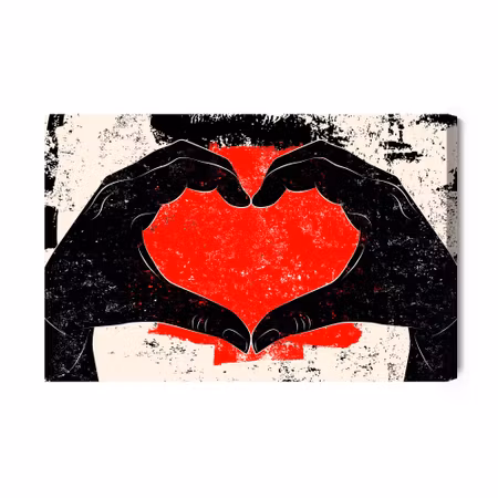 Canvastavla - Hands Arranged in a Heart Shape in