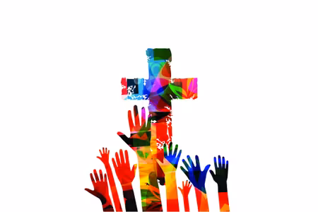 Canvastavla - Colorful Christian Cross