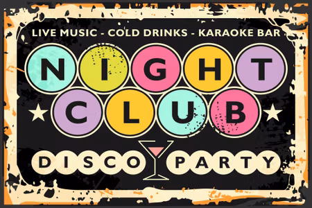 Canvastavla - Retro Disco Club Inscriptions