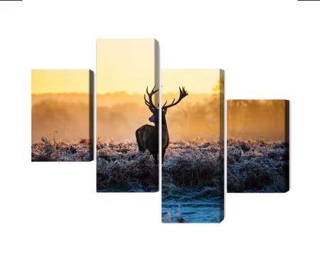 Canvastavla - Multipart Deer on the Rut in D