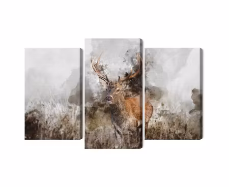 Canvastavla - Multipart a Deer Painted with D