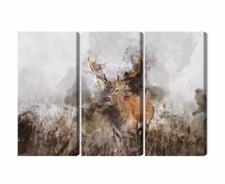 Canvastavla - Multipart a Deer Painted with D