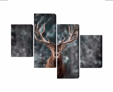 Canvastavla - Multipart Deer in the Forest D