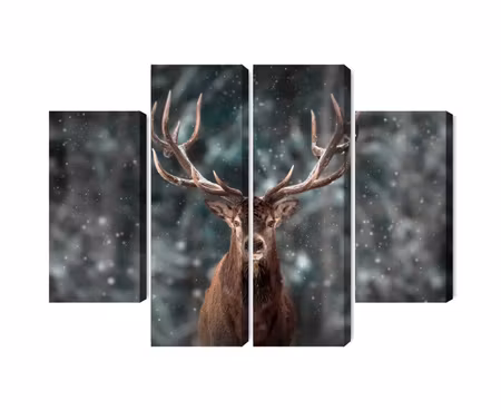 Canvastavla - Multipart Deer in the Forest D