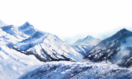 Canvastavla - Multipart Watercolor Mountain Peak