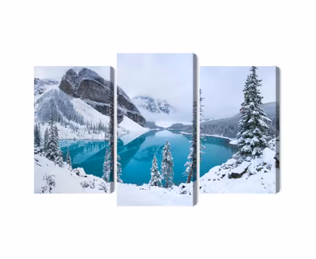 Canvastavla - Multipart Moraine Lake in Winter