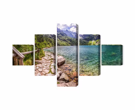 Canvastavla - Multipart D View of the Lake in the