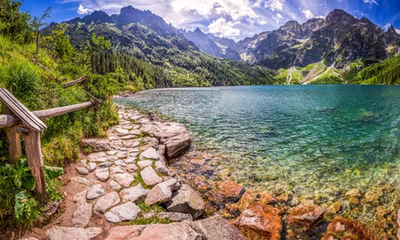 Canvastavla - Multipart D View of the Lake in the