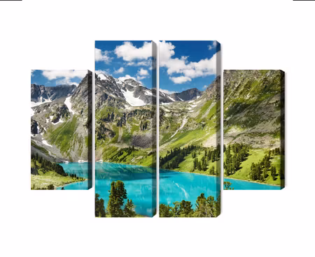 Canvastavla - Multipart Crystalline Lake in the