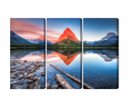 Canvastavla - Multipart Swiftcurrent Lake in the