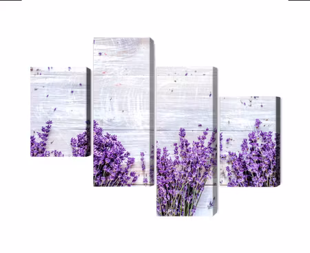 Canvastavla - Multipart Lavender Flowers on a
