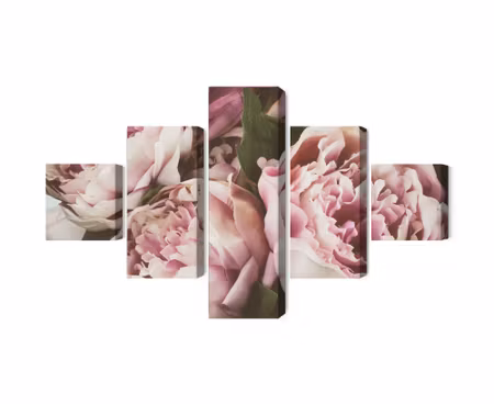 Canvastavla - Multipart Delicate Vintage Peony