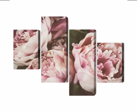 Canvastavla - Multipart Delicate Vintage Peony