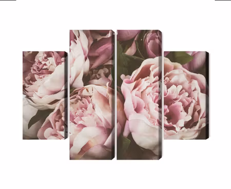 Canvastavla - Multipart Delicate Vintage Peony