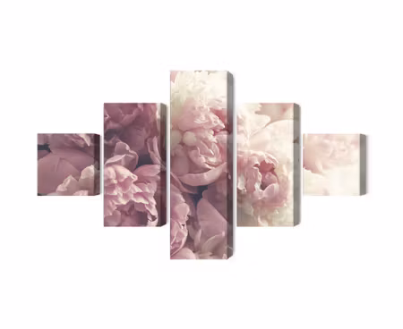 Canvastavla - Multipart Peonies in Shades of Pink