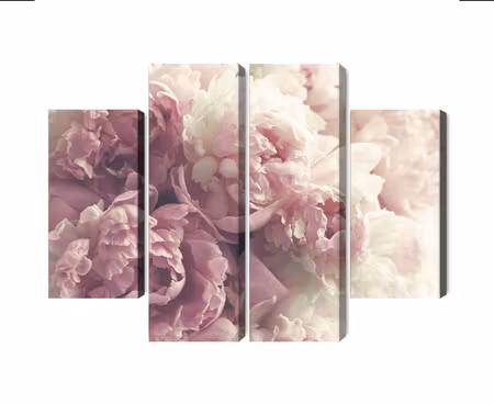 Canvastavla - Multipart Peonies in Shades of Pink