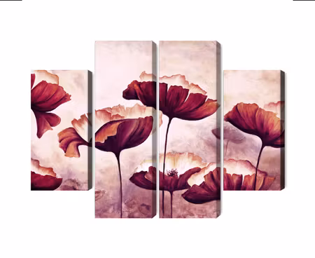 Canvastavla - Multipart Poppies As Painted