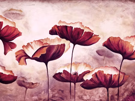 Canvastavla - Multipart Poppies As Painted