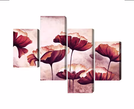 Canvastavla - Multipart Poppies As Painted