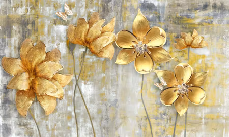 Canvastavla - Multipart Decorative Flowers in