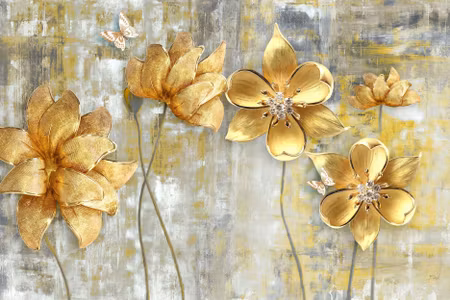 Canvastavla - Multipart Decorative Flowers in