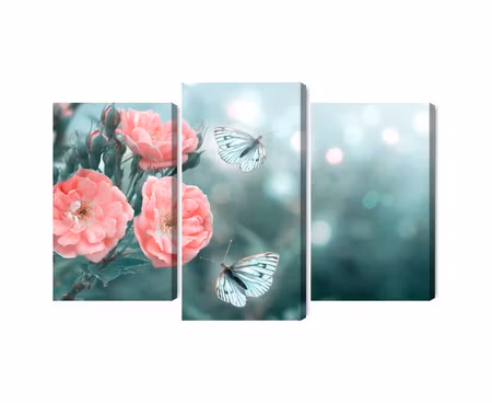 Canvastavla - Multipart Delicate Flowers and D