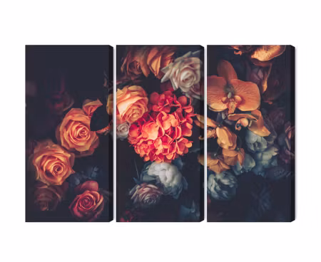 Canvastavla - Multipart Colorful Flowers for