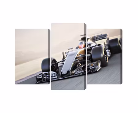Canvastavla - Multipart Formula Car on the