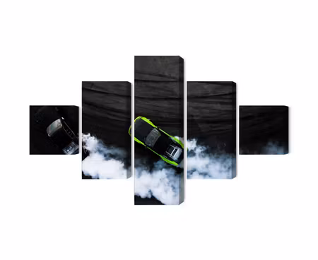 Canvastavla - Multipart Drifting D Cars