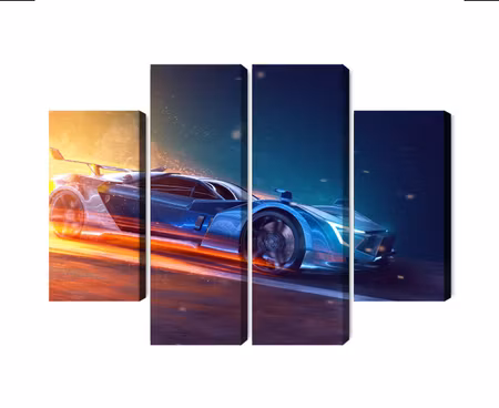 Canvastavla - Multipart D Futuristic Sports Car