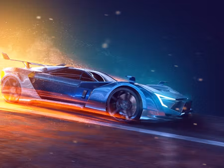 Canvastavla - Multipart D Futuristic Sports Car